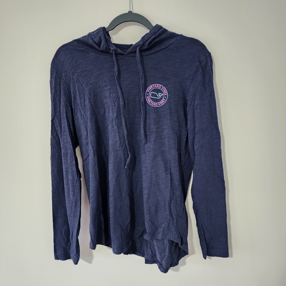 Vineyard Vines Navy Hooded Long-Sleeve Tee Size Small